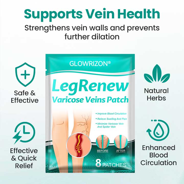 Erase Varicose Veins and Leg Pain Fast—Glowrizon® LegRenew Patch with 80% Off Today Only!